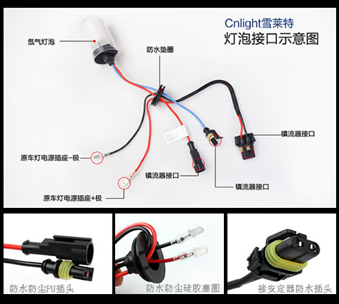 雪莱特氙气灯泡汽车疝气大灯H1 H3 H7 H11 9005 D2H 9012白光55W