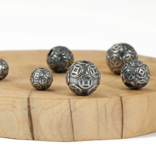 Медное украшение-шарик, браслет с одной бусиной, золотые бусины, плетеный оберег на день рождения, аксессуары, серебро 999 пробы, 3D