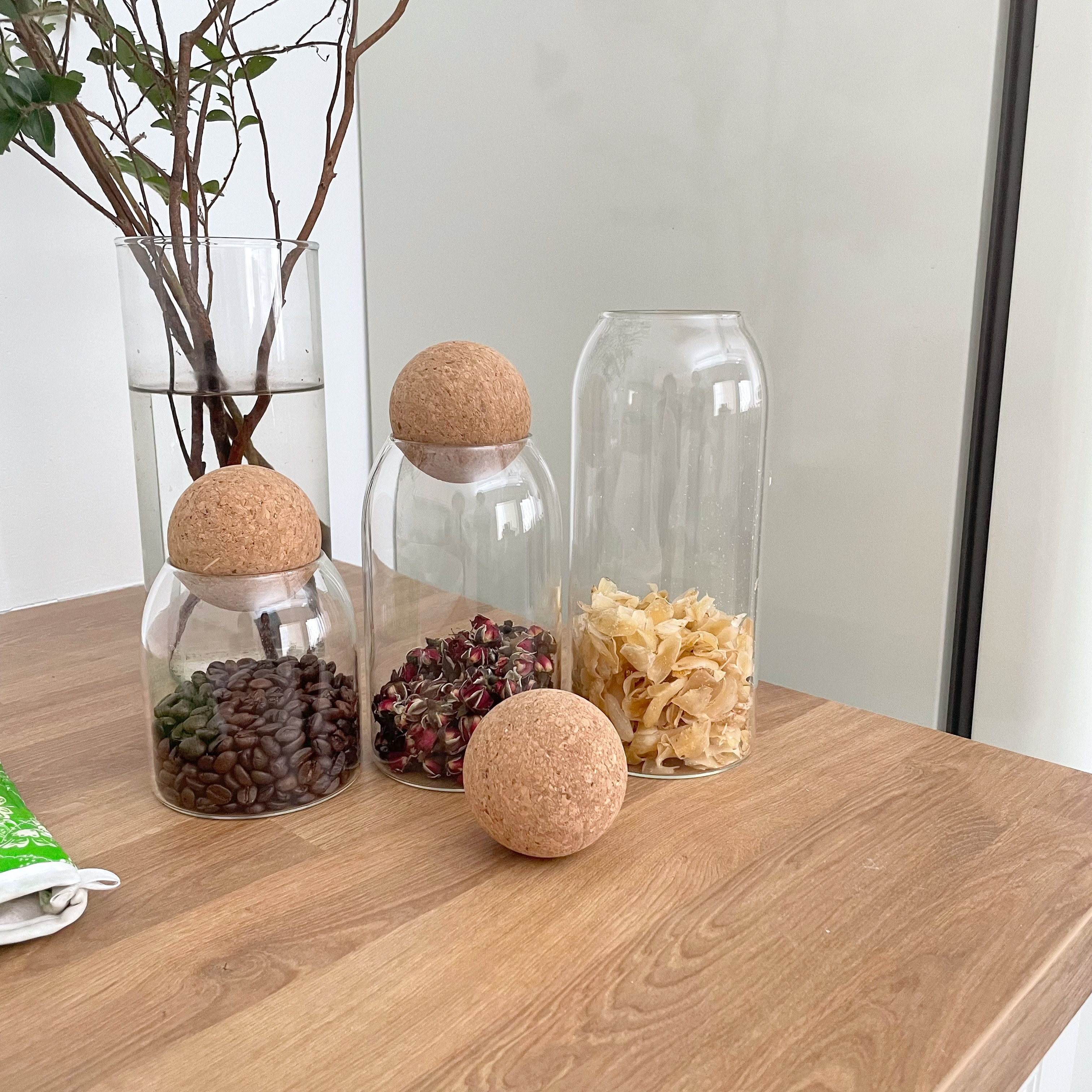 密封罐子软木塞高硼硅透明玻璃瓶子家用干果杂粮咖啡豆保鲜储物罐,淘宝优惠券,粉丝福利购,淘宝优惠卷