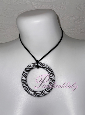 原创设计*y2k个性2000s复古辣妹斑马纹多层缠绕圆形硅胶长项链