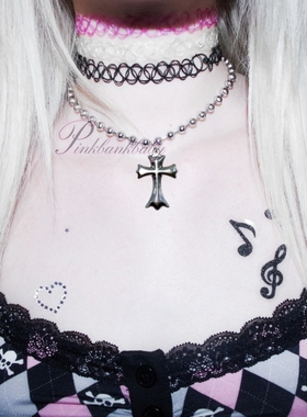 钛钢十字架项链锁骨链