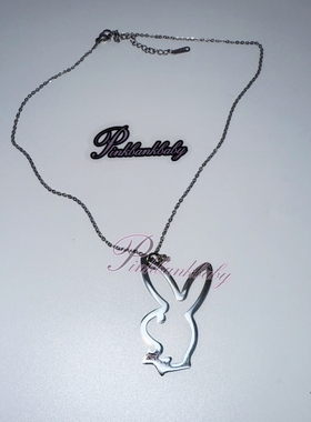 原创自制小众镂空兔子吊坠项链