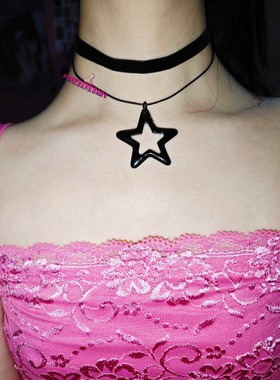 pinkbankbaby原创自制手作y2k亚文化小众个性星星双层颈圈项链女