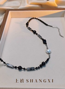 天然石项链新款甜酷风高级感百搭锁骨颈链情侣闺蜜颈链
