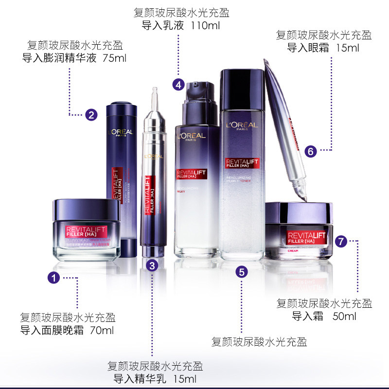 欧莱雅官方旗舰店正品玻尿酸面霜 顺祺化妆品面部护理套装