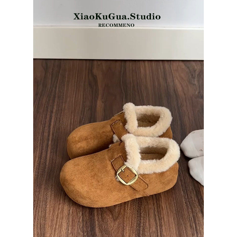 厚底内增高加绒勃肯鞋女2025新款冬季保暖毛毛棉鞋外穿大头雪地靴,淘宝优惠券,粉丝福利购,淘宝优惠卷