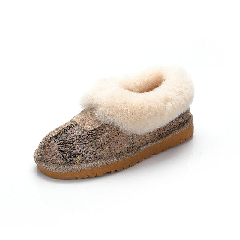 皮毛一体雪地靴女加绒学生棉鞋孕妇棉瓢鞋低帮短筒面包靴豆豆鞋,淘宝优惠券,粉丝福利购,淘宝优惠卷