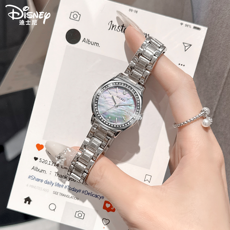 迪士尼手表女士小众满钻高级轻奢送女生闺蜜送女朋友生日礼物七夕 - 图0