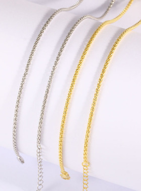 S925纯银小圆抱链无吊坠肖邦链