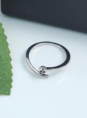 DIY珍珠配件新款S925纯银光面