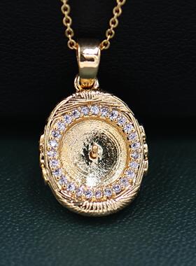 葫芦精工铜镀真金微镶遮瑕瓜子扣