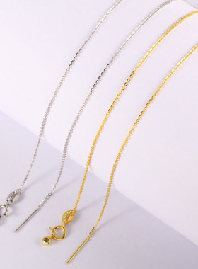 S925纯银针式0字链细款万能项链