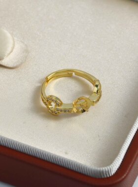 DIY珍珠配件中性风戒指空托