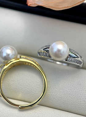 调节开口珍珠配件S925纯银简约