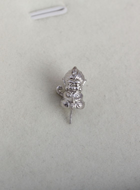 S925纯银灵猴坐禅款吊坠空托