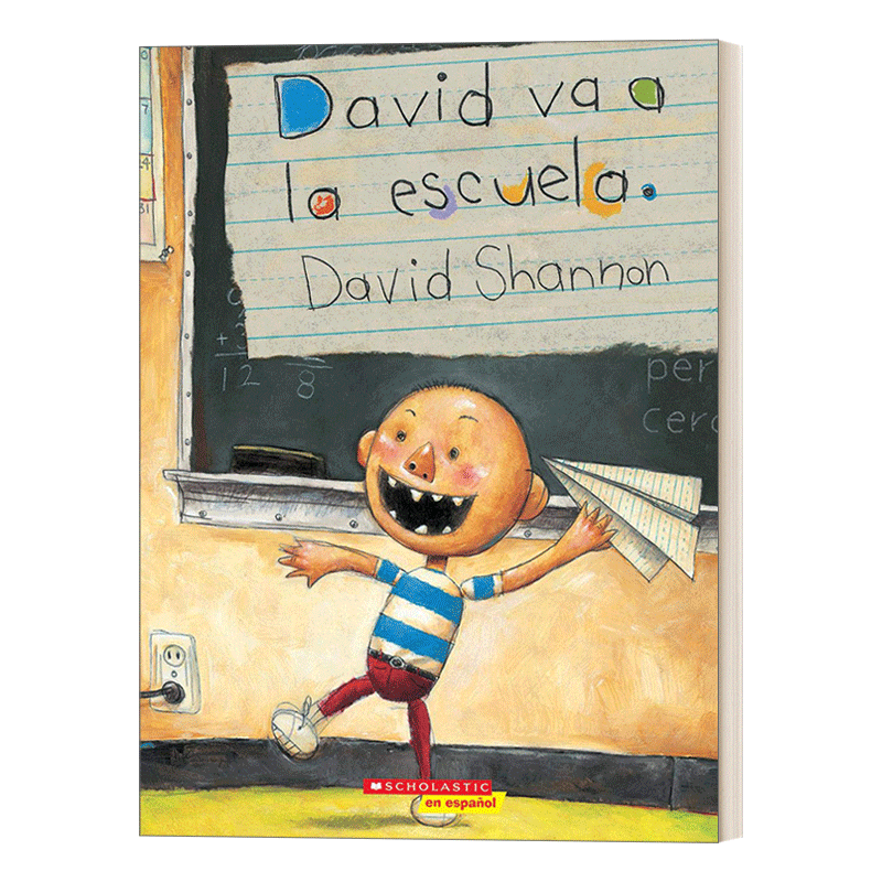 英文原版绘本David va a la escuela大卫上学记西班牙语 David Goes To School小语种故事绘本 David Shannon进口英语原版书籍-图0