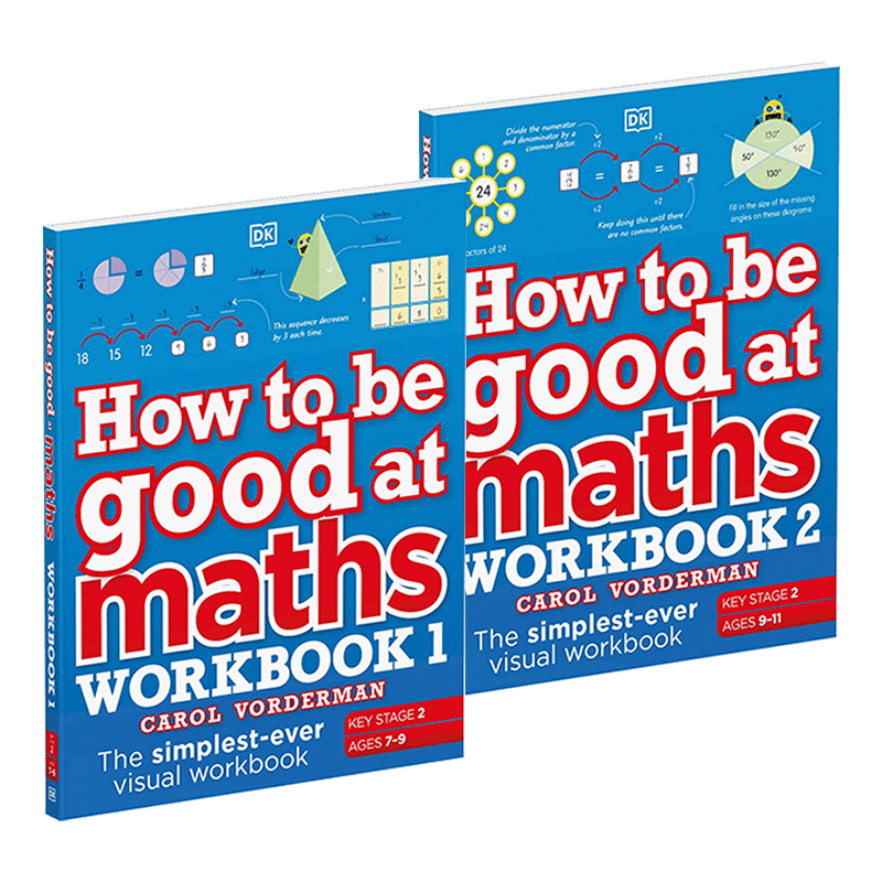 DK百科系列 如何擅长数学练习册 2册 How to be Good at Maths Workbook 1 2 英文原版STEM课外辅导读物 进口英语书籍