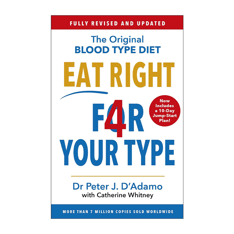 英文原版 Eat Right 4 Your Type 四种血型食谱书 为不同血型定制膳食计划 英文版 进口英语原版书籍
