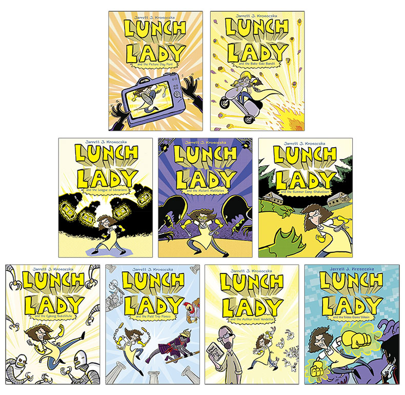 Lunch Lady 食堂阿姨9册套装 热血漫画 英文原版儿童文学爆笑幽默故事漫画书 进口英语书籍