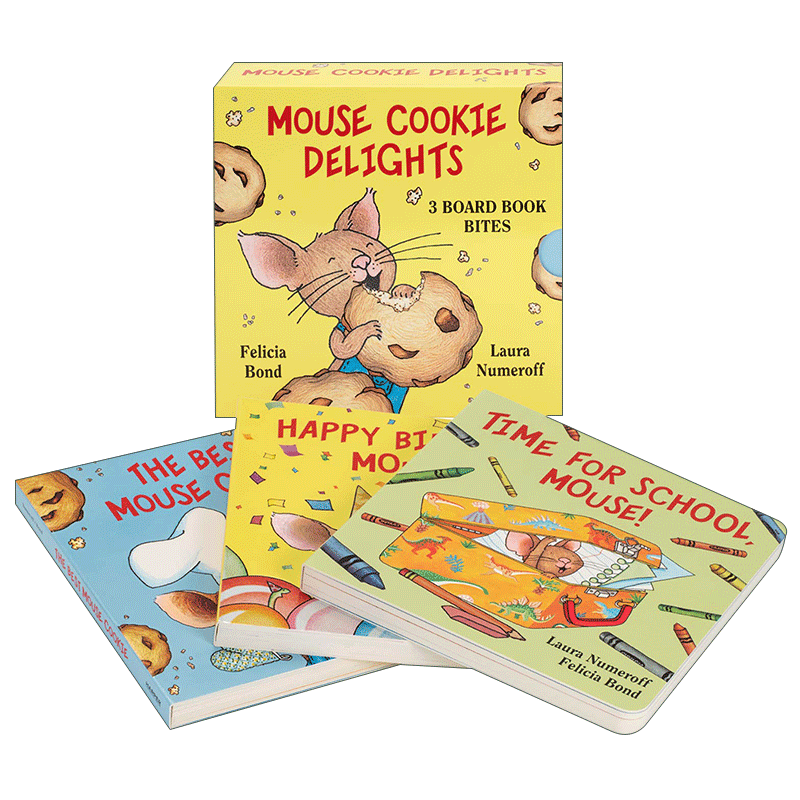 Mouse Cookie Delights: 3 Board Book Bites 老鼠吃饼干 3册套装 纸板书绘本 - 图0