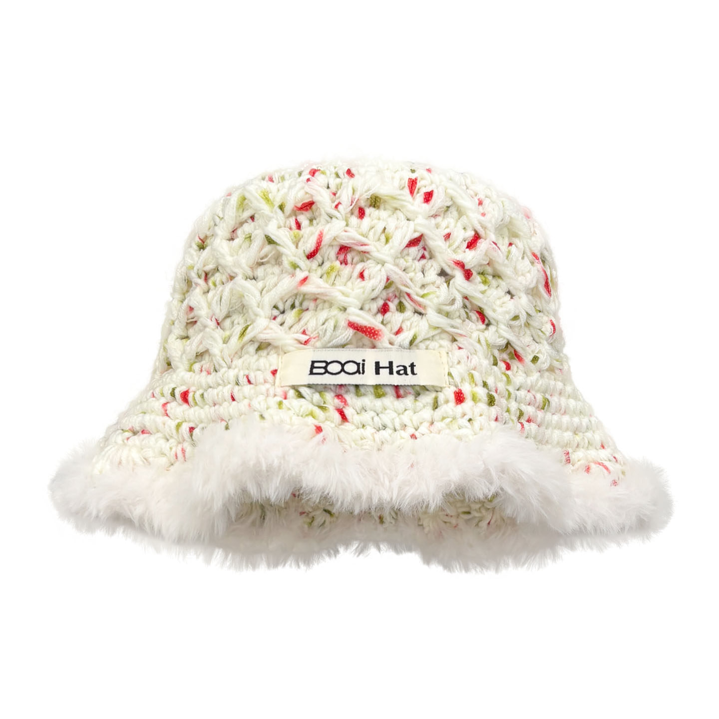 韩版甜美毛边混彩针织渔夫帽女秋冬保暖护耳新款百搭毛线帽盆帽潮