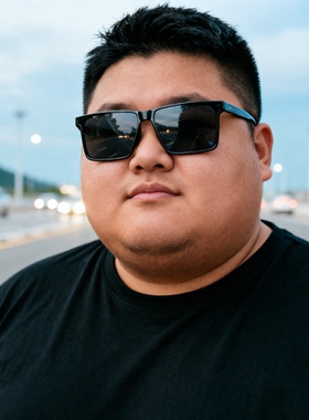 黑色男女款16cm超大框男士偏光太阳镜大脸墨镜加宽加长大码胖子