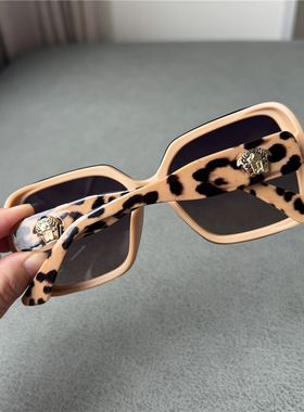 性感豹纹女士偏光太阳镜女红色墨镜高级感潮流防紫外线显瘦显白