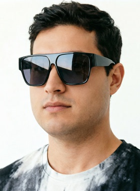 15cm大框男士太阳镜黑色墨镜大脸加宽显瘦防紫外线眼镜外贸女士