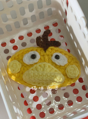 手工编织卡通鸭子毛线发夹可爱