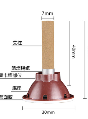 五年陈0.7厘米艾灸贴含艾柱底座