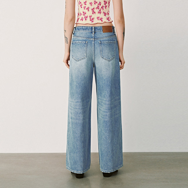 UR domestic purchasing agency 2025 spring women's clothing classic retro fashionable ripped whiskered denim trousers UYL850035