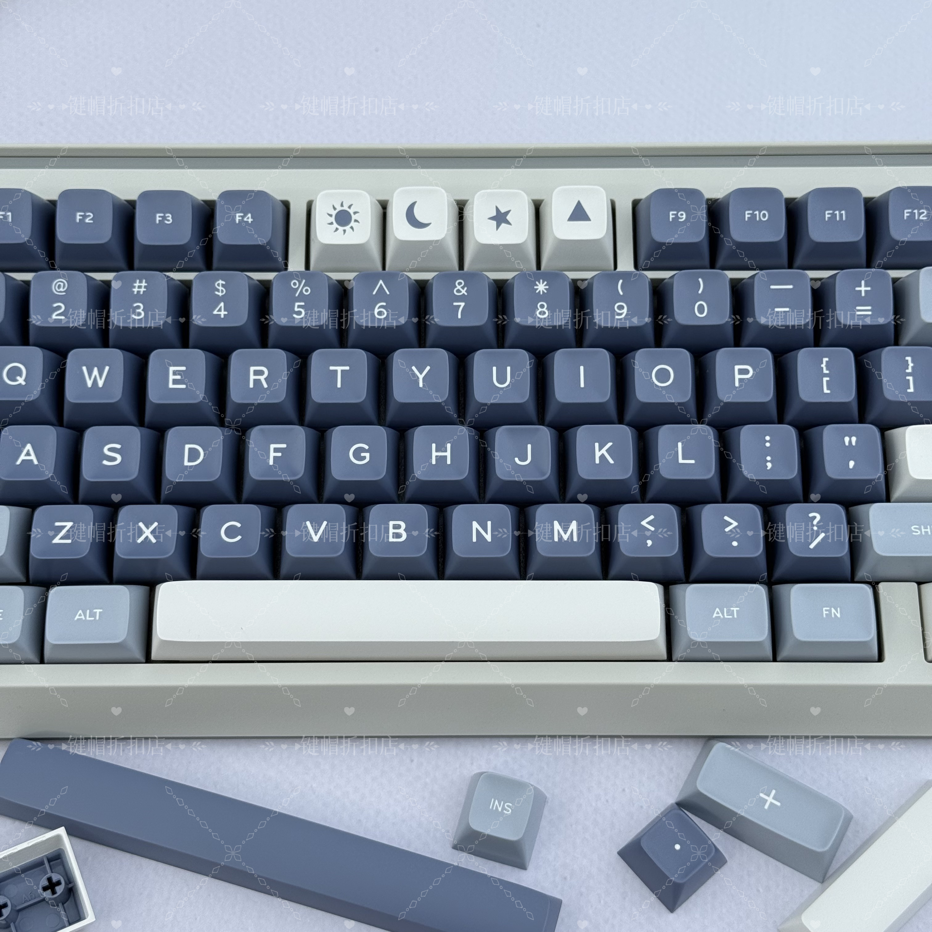 大叶键帽Fish渔SA高度173键不透光ABS材质二色适配十字轴机械键盘,淘宝优惠券,粉丝福利购,淘宝优惠卷