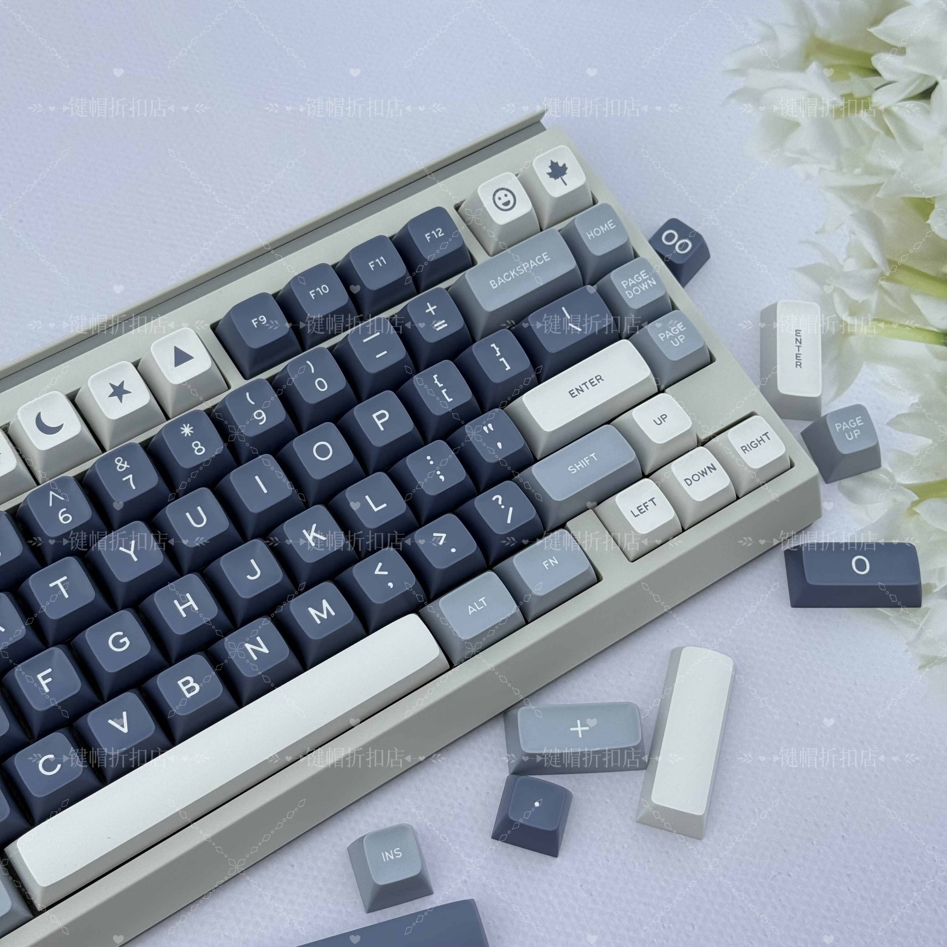 大叶键帽Fish渔SA高度173键不透光ABS材质二色适配十字轴机械键盘,淘宝优惠券,粉丝福利购,淘宝优惠卷