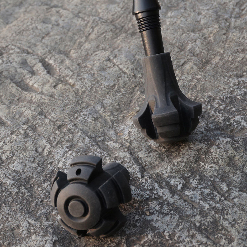 登山杖配件手杖弯头手柄配件 杖尖保护套拐棍通用脚垫脚套防滑头