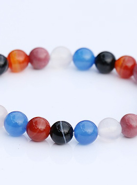 石碑靛蓝绒晶橘子石云海石红蚕石影子石玫瑰石多宝手链