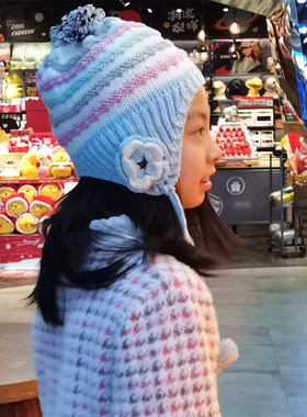 可爱护耳少年甜美保暖亲子毛线帽