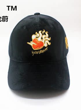 刺绣街头休闲风丝绒字母棒球帽