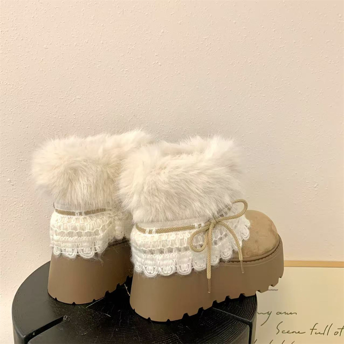 2025冬季爆款雪地靴女厚底增高7CM小个子显瘦气质ins潮毛茸茸短靴,淘宝优惠券,粉丝福利购,淘宝优惠卷