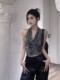 ເດັກຍິງຮ້ອນ sequined halterneck ເສື້ອ bottoming ແບບ lust ບໍລິສຸດ