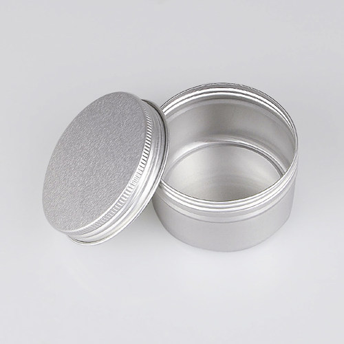 新品18个80g68*42螺纹铝罐圆形 香膏发蜡车蜡包装罐 实验取土铝盒 - 图2