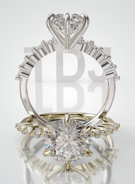 壹钻18K金轻奢婚戒可定制