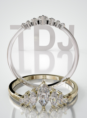 壹钻18K金马眼石可定制排戒女