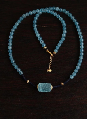 女海蓝宝简约精致手工绳编制