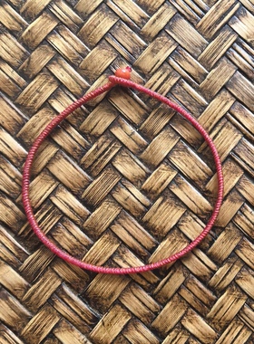 高端进口蜡线纯手工编制极细款藏式密宗九乘金刚结红绳手绳脚绳