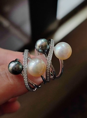 这款戒指好看啊干枯玫瑰&大溪地纯银镀金镶嵌 款式新颖时尚有气质