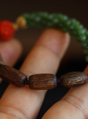 高端定制天然碧玉精雕手链