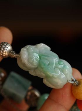 高端定制 天然翡翠多宝手链貔貅黄翡南红元宝翡翠回纹珠檀木红翡