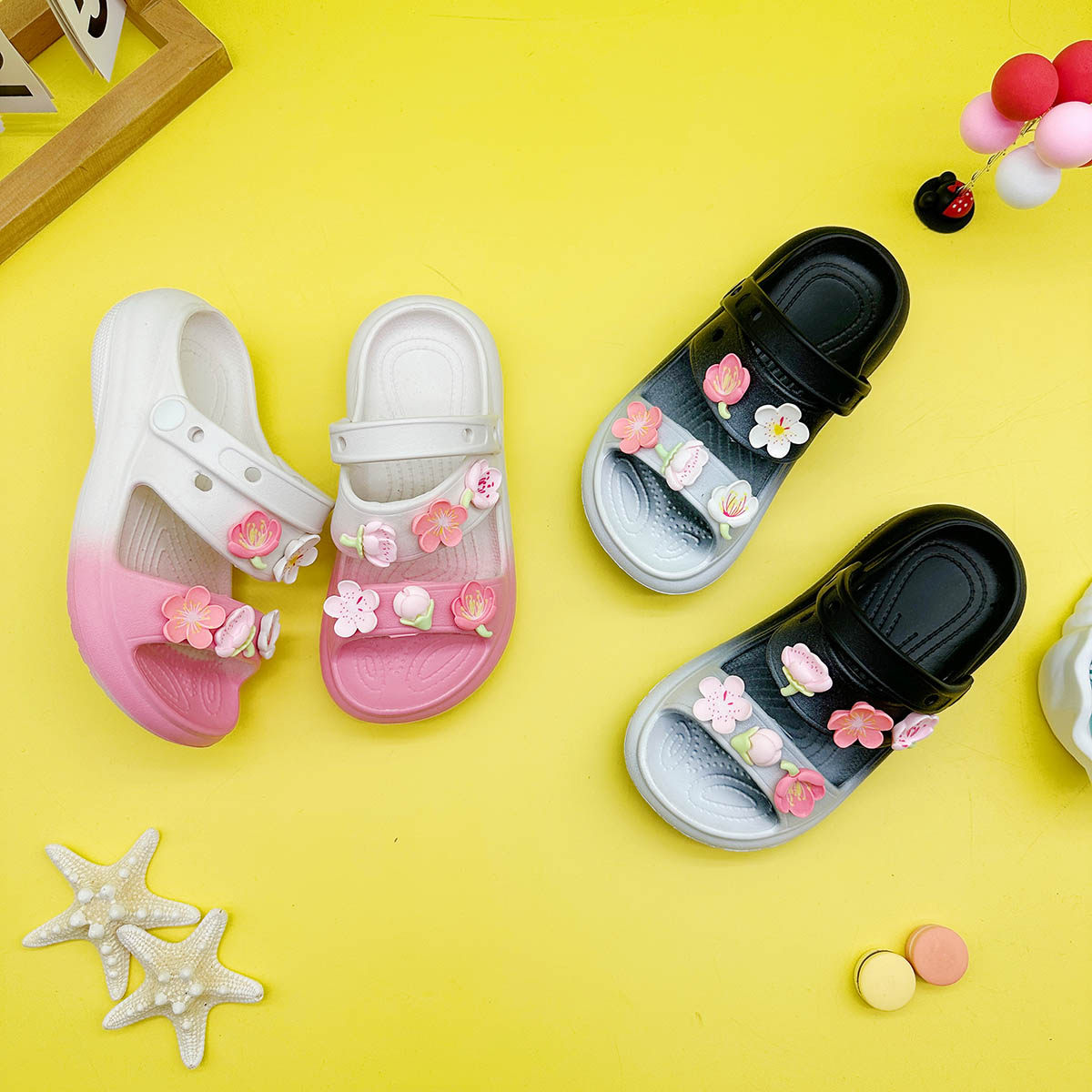 新款卡通樱花eva亲子鞋夏季百搭男童女童时尚凉鞋厚底防滑拖鞋,淘宝优惠券,粉丝福利购,淘宝优惠卷