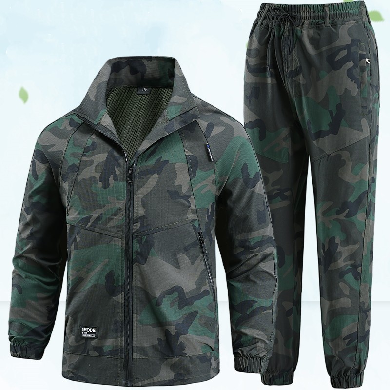 跨境套装防水时尚立领迷彩夹克春季新款百搭户外休闲裤后背透气上,淘宝优惠券,粉丝福利购,淘宝优惠卷