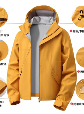 25858冲锋衣 秋冬新款户外情侣冲锋衣可脱卸帽防水防风新款冲锋衣